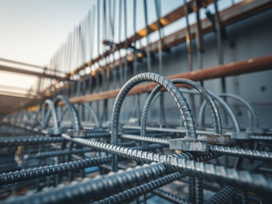 0Podkładki pod pręty stalowe w konstrukcji betonowej