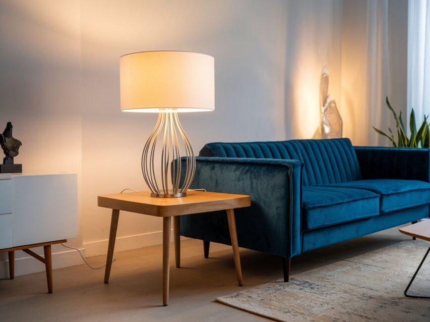 Lampa sufitowa w nowoczesnym salonie
